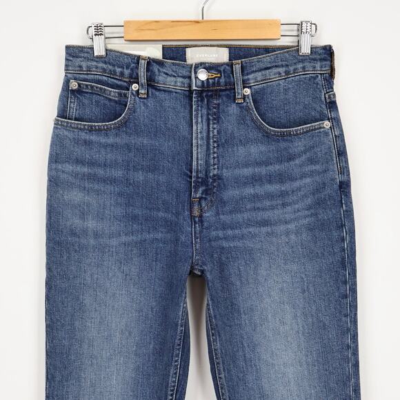 NWT Everlane The Way-High Straight Leg Slim Jean In Medium Indigo Blue 28 Short - Picture 6 of 11